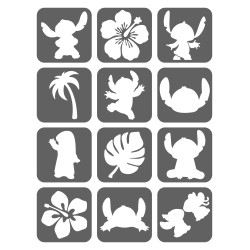 Lilo Stich, Stitch, Hawaje Szablony Do Tatuaży Brokatowych