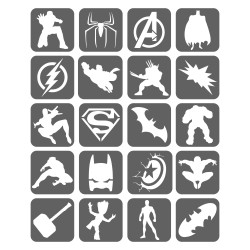 Super bohaterowie Szablony Do Tatuaży Brokatowych