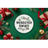 Naklejki ozdobne Świąteczne WESOŁYCH ŚWIĄT! 20 szt. 50mm