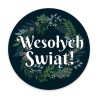 Naklejki ozdobne Świąteczne WESOŁYCH ŚWIĄT! 20 szt. 50mm
