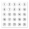 Naklejki Cyfry na Kalendarz Adwentowy BIAŁE okrągłe