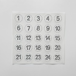 Naklejki Cyfry na Kalendarz Adwentowy BIAŁE okrągłe