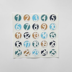 Naklejki Cyfry na Kalendarz Adwentowy BIAŁE okrągłe