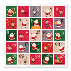 Naklejki Cyfry na Kalendarz Adwentowy Kwadratowe