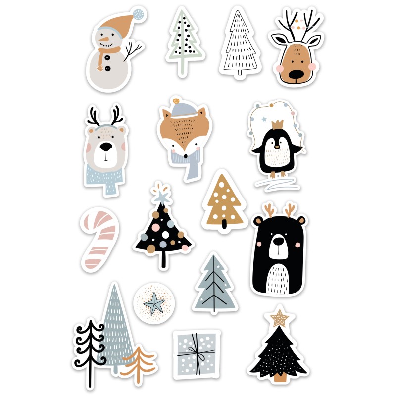 Naklejki ŚWIĄTECZNE A5 na kartki prezenty kalendarz adwentowy