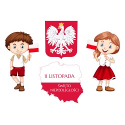 Dekoracja na gazetkę MALI PATRIOCI Święto Niepodległości 11 Listopada