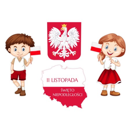 Dekoracja na gazetkę MALI PATRIOCI Święto Niepodległości 11 Listopada