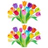 Dekoracja WIOSENNA dwustronna na szybę okno KOLOROWE TULIPANY 2 szt. A4