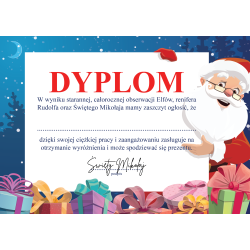 CERTYFIKAT dyplom GRZECZNEGO DZIECKA + podpis Mikołaja A4