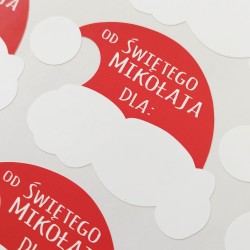 Naklejki DO PODPISYWANIA prezentów OD MIKOŁAJA - 9 szt. 9x6 cm ŚM_1