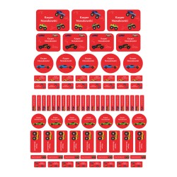 Naklejki imienne wodoodporne - Samochody, zestaw 82 sztuki