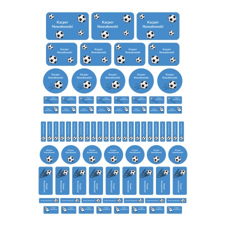 Naklejki imienne wodoodporne z motywem piłkarskim