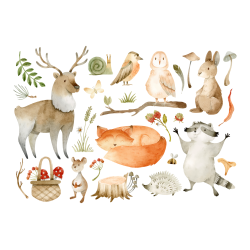 Naklejki na ścianę meble - Leśne Zwierzęta