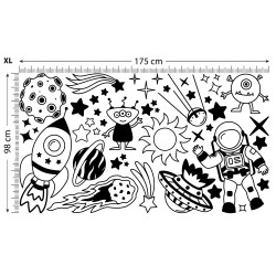 Naklejki na ścianę meble KOSMOS UFO PLANETY