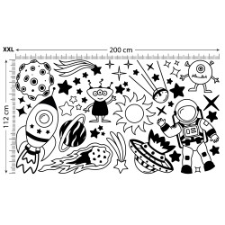 Naklejki na ścianę meble KOSMOS UFO PLANETY