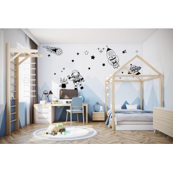 Naklejki na ścianę meble KOSMOS UFO PLANETY