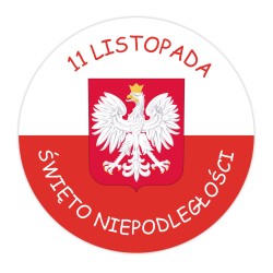 Naklejki patriotyczne 4 cm 24 szt. Święto Niepodległości