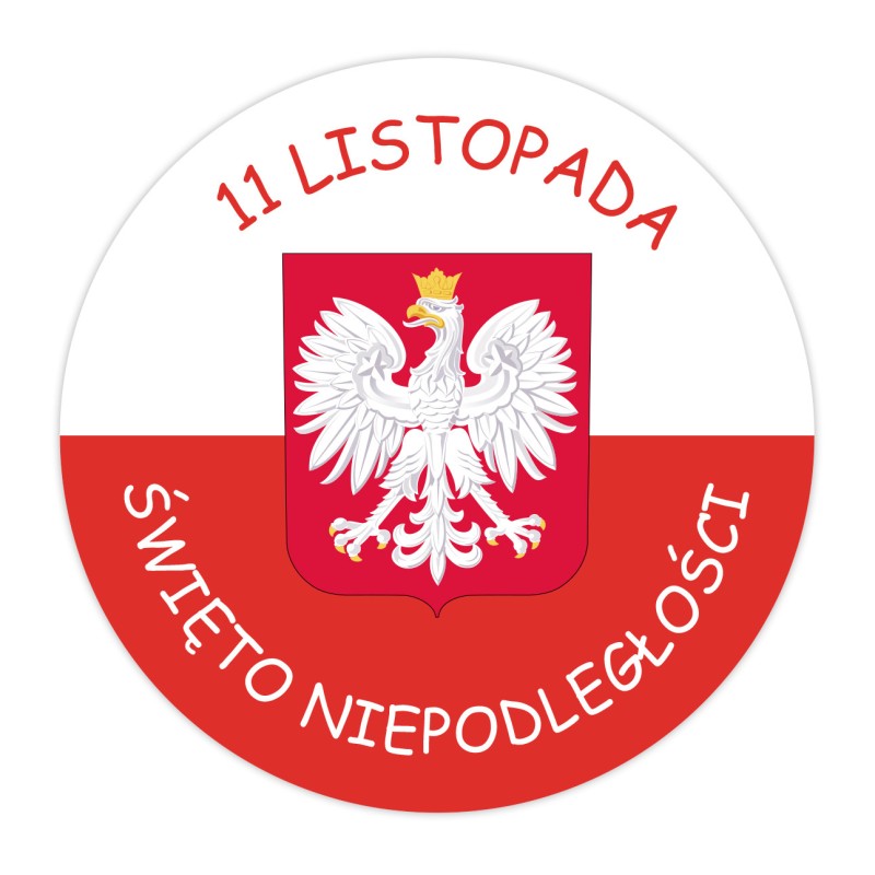 Naklejki patriotyczne 4 cm 24 szt. Święto Niepodległości