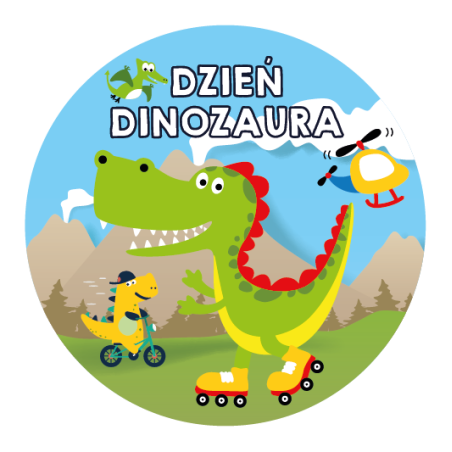 Naklejki Dzień Dinozaura zabawne aktywne fizycznie dinozaury 4 cm 24 szt.