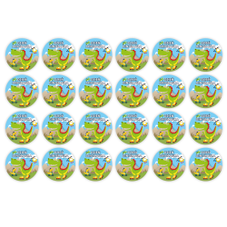 Naklejki Dzień Dinozaura zabawne aktywne fizycznie dinozaury 4 cm 24 szt.