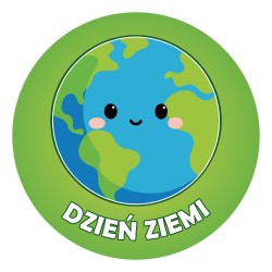 Naklejki Dzień Ziemi – uśmiechnięta kula ziemska, 24 sztuki, 4 cm