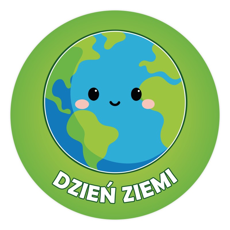 Naklejki Dzień Ziemi – uśmiechnięta kula ziemska, 24 sztuki, 4 cm