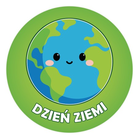Naklejki Dzień Ziemi – uśmiechnięta kula ziemska, 24 sztuki, 4 cm