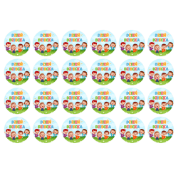 Naklejki Dzień Ziemi, uśmiechnięta kula ziemska, 24 sztuki