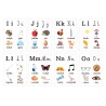 Karty edukacyjne Alfabet Plansze Litery foliowane A4 24 szt