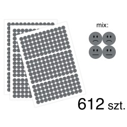 Naklejki motywacyjne Smutne buźki, mix min, 612 sztuk