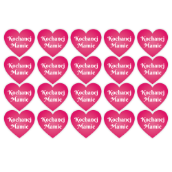 Naklejki Kochanej Mamie, serduszka, 24 sztuki