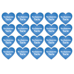 Naklejki Kochanemu Tacie, serduszka, 20 sztuk