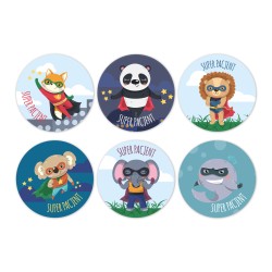 Naklejki Dzielny Pacjent SUPERPACJENT zwierzątka superbohaterowie