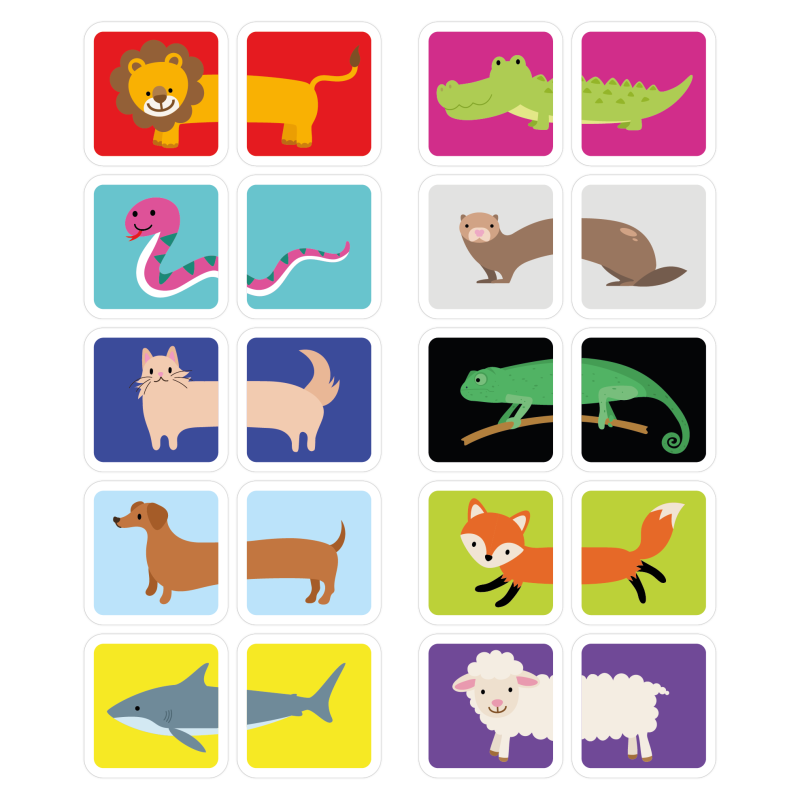 Naklejki do oznaczania butów LEWY PRAWY zwierzątka 10 wzorów