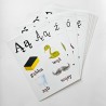 Karty edukacyjne Alfabet Plansze Litery foliowane Rozszerzenie A4 8 szt