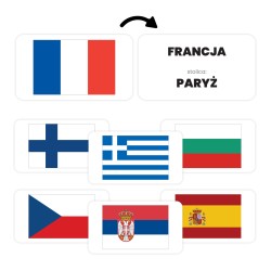 Karty Edukacyjne Fiszki FLAGI EUROPY dla dzieci 46 sztuk