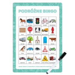 Gra planszowa Bingo podróżne dla dzieci A4 + pisak