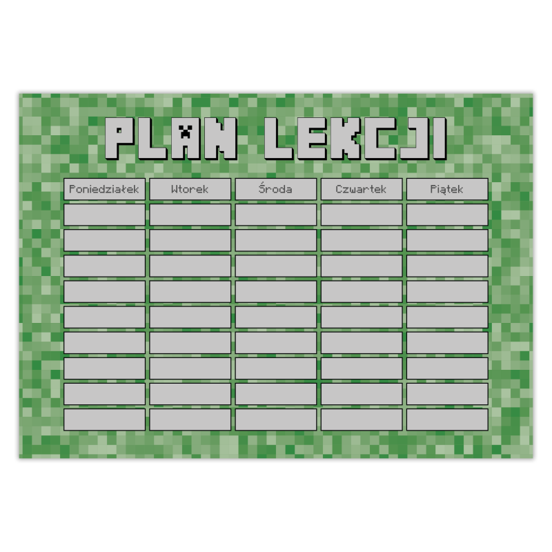 Plan lekcji dla chłopaka Minecraft Pixel A5