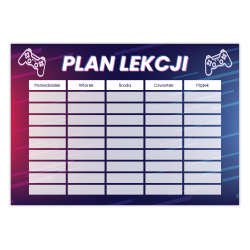 Plan lekcji dla chłopaka Gamer Gry Konsola A5