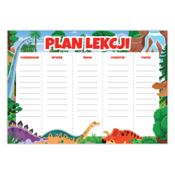 Plan lekcji dla chłopaka Dinozaury A5