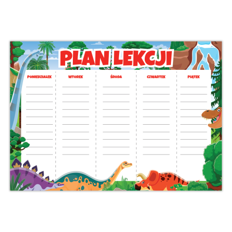 Plan lekcji dla chłopaka Dinozaury A5