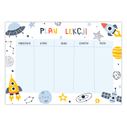 Plan lekcji dla chłopaka Kosmos Galaktyka Rakieta A5