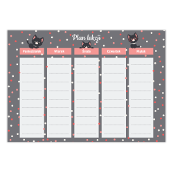 Plan lekcji dla dziewczynki Kotki Kropeczki A5