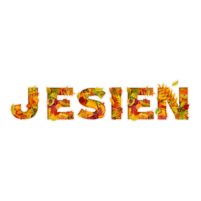 Dekoracja na gazetkę JESIEŃ Napis wycięte litery