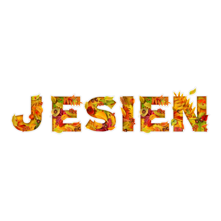 Dekoracja na gazetkę JESIEŃ Napis wycięte litery