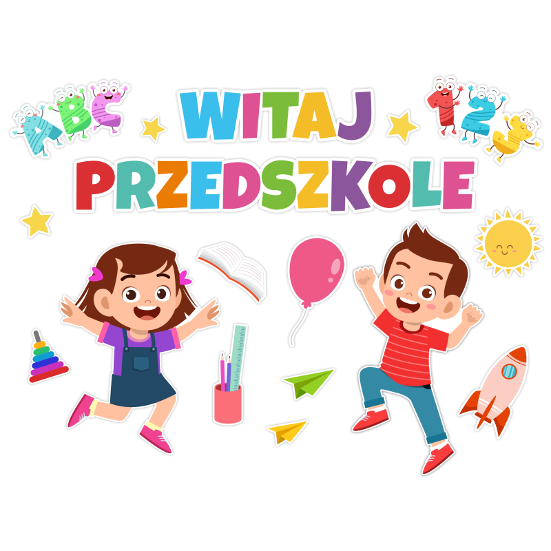 Dekoracja na rozpoczęcie roku przedszkolnego WITAJ PRZEDSZKOLE 17 el.