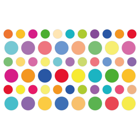 Naklejki Kolorowe Kropeczki Ozdoba DIY Kreatywność DZIEŃ KROPKI 57szt.