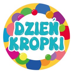 Naklejki na DZIEŃ KROPKI Przedszkole Szkoła Kreatywność Prezent 24 szt.