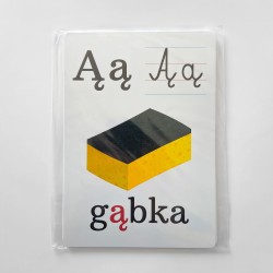 Karty edukacyjne Alfabet Plansze Litery foliowane Rozszerzenie A5 8 szt