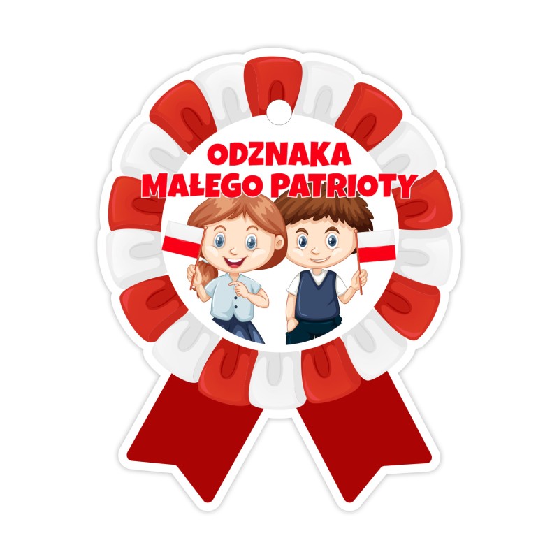 Medale papierowe ODZNAKA MAŁEGO PATRIOTY Nagroda Prezent 5 sztuk